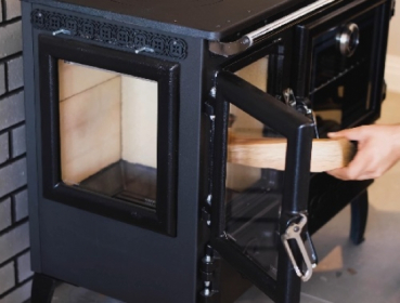 EEK A - Panorama-Holzherd Modell 214-3D mit 6,04kW - Viel Gusseisen!